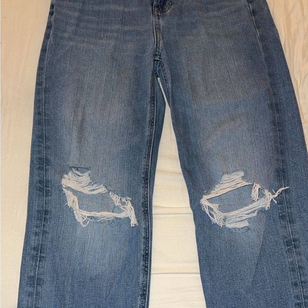 American Eagle Outfitters Blue Boyfriend Jeans Distressed Casual